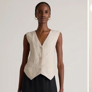 Quince Oatmeal Linen Vest